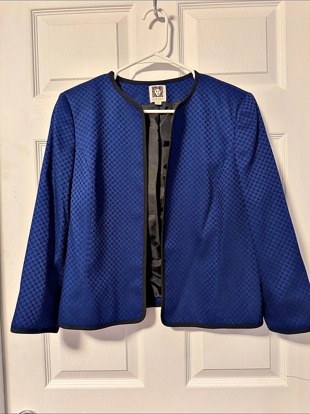 Anne Klein Women's Blue Open Front Jacket